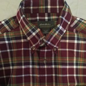 Eddie Bauer Red Plaid Large Shirt